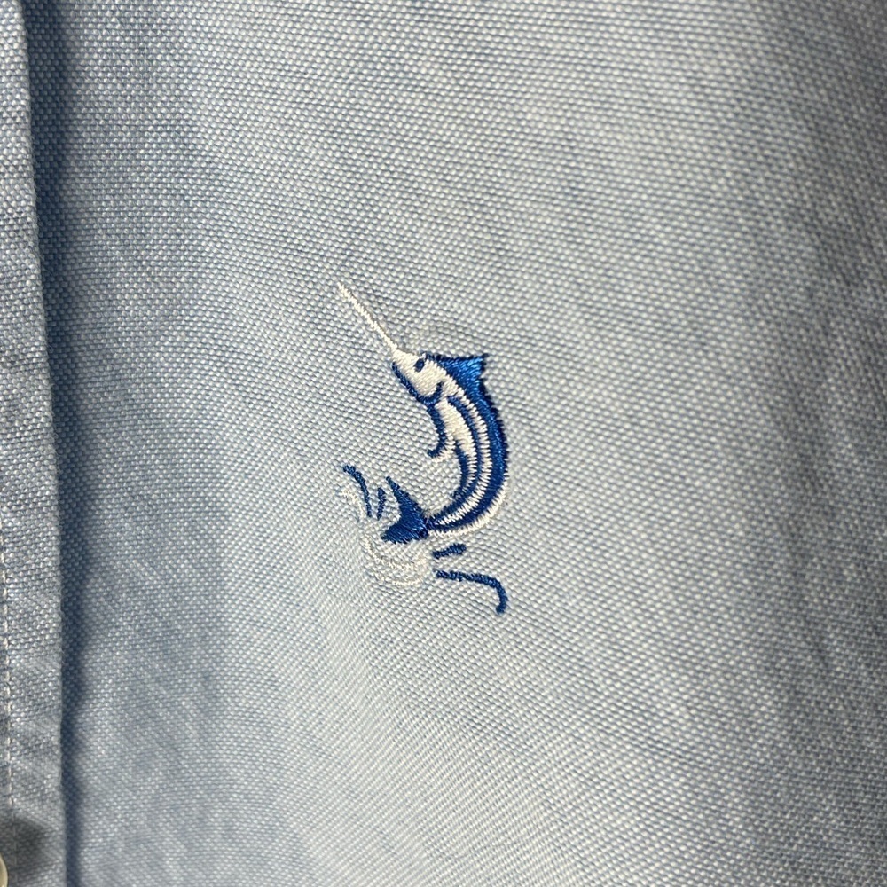 Vineyard Vines Marlin Embroidered Cotton Slim Fit Murray Shirt, Size Large - Picture 3 of 7